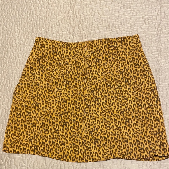 GB girls Brown Leopard Print Mini Skirt with Side Ties - Picture 5 of 9